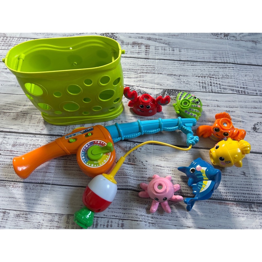 VTech Jiggle & Giggle Fishing Set Magnetic Playset with Light Up Bobber Tested